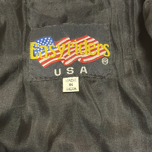 Easy Riders Leather Wool Jacket Motorcycle Native Navajo Aztec Print M vintage - Picture 6 of 13